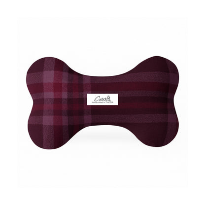 Aubergine Flannel Dog Bone Squeaky Toy