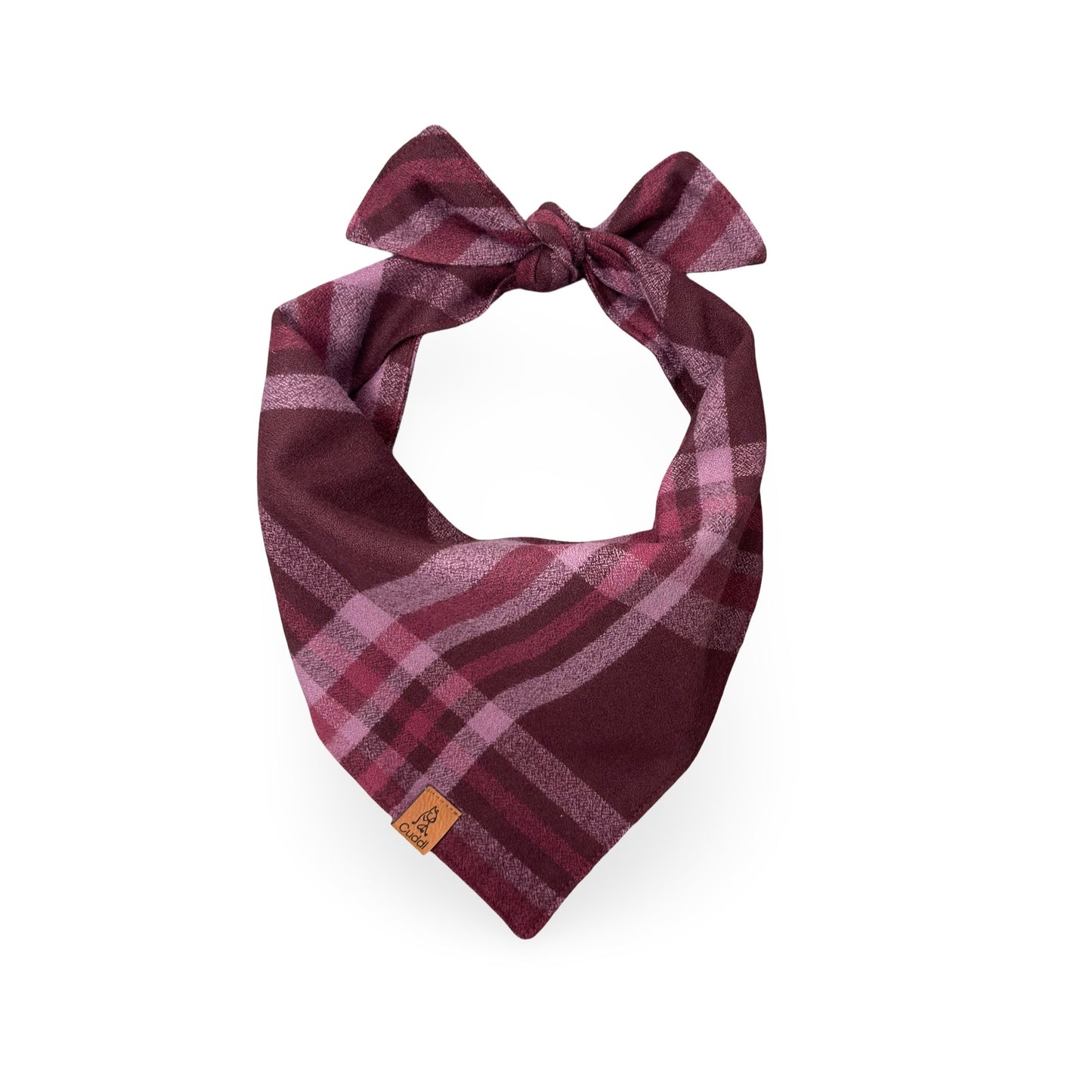 Mulberry Check Flannel Dog Bandana