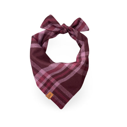 Mulberry Check Flannel Dog Bandana