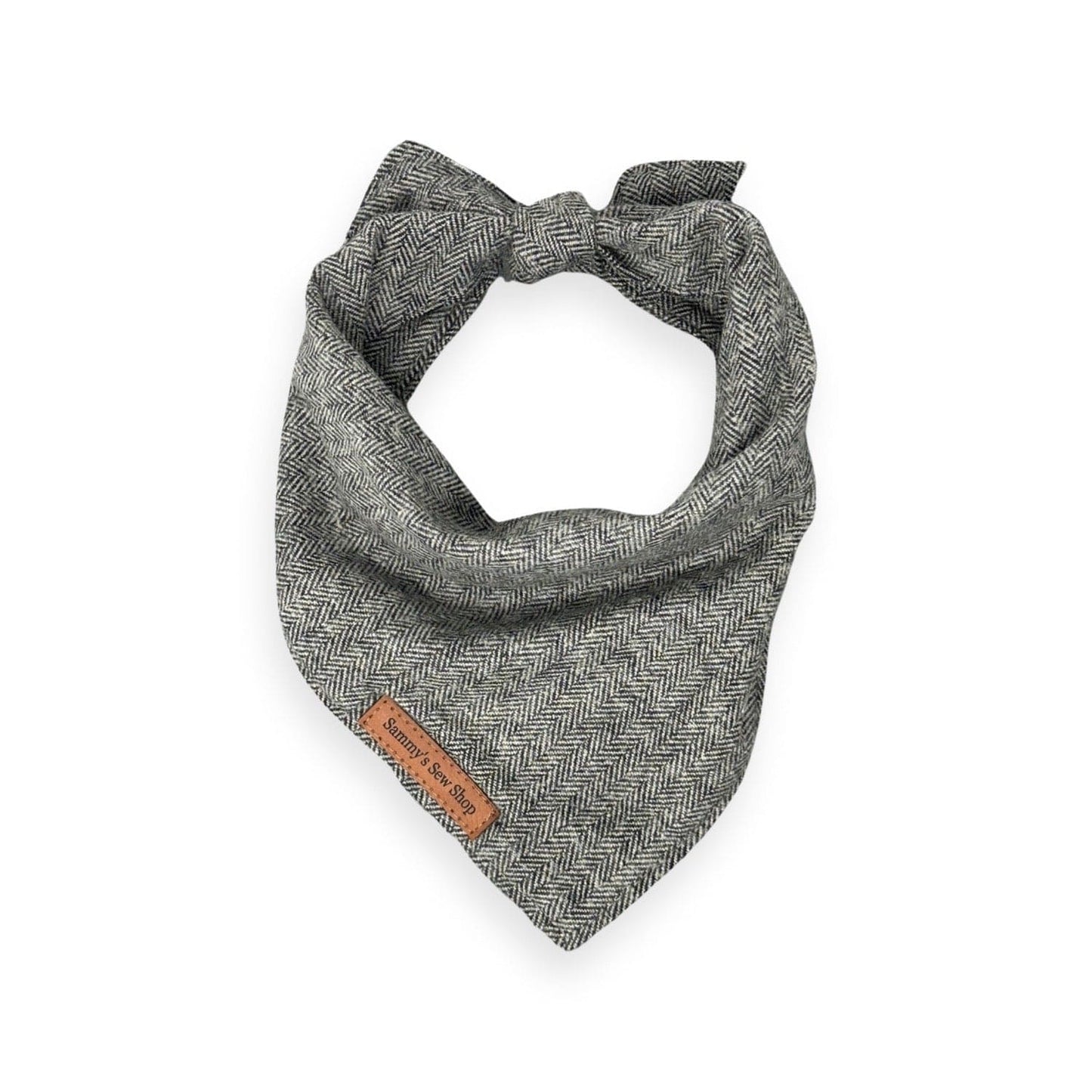 Charcoal Herringbone Dog Bandana