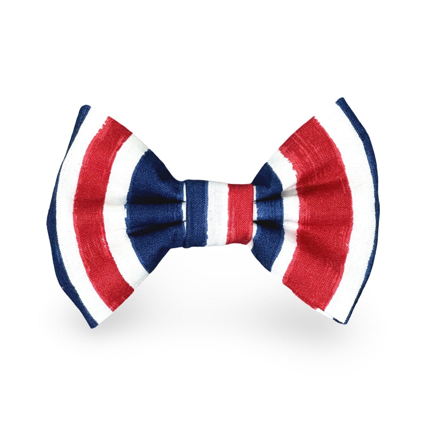 red white and blue striped dog bow tie