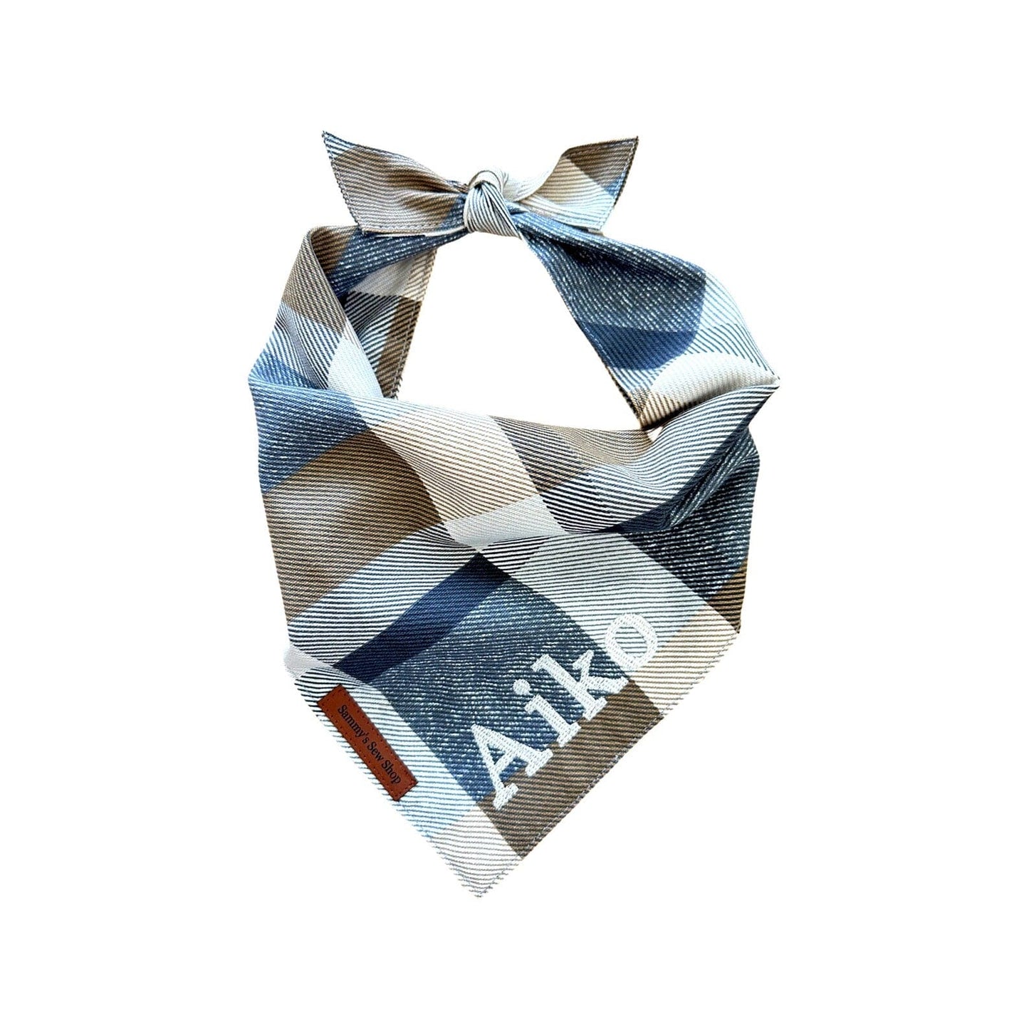 Mocha Check Dog Bandana