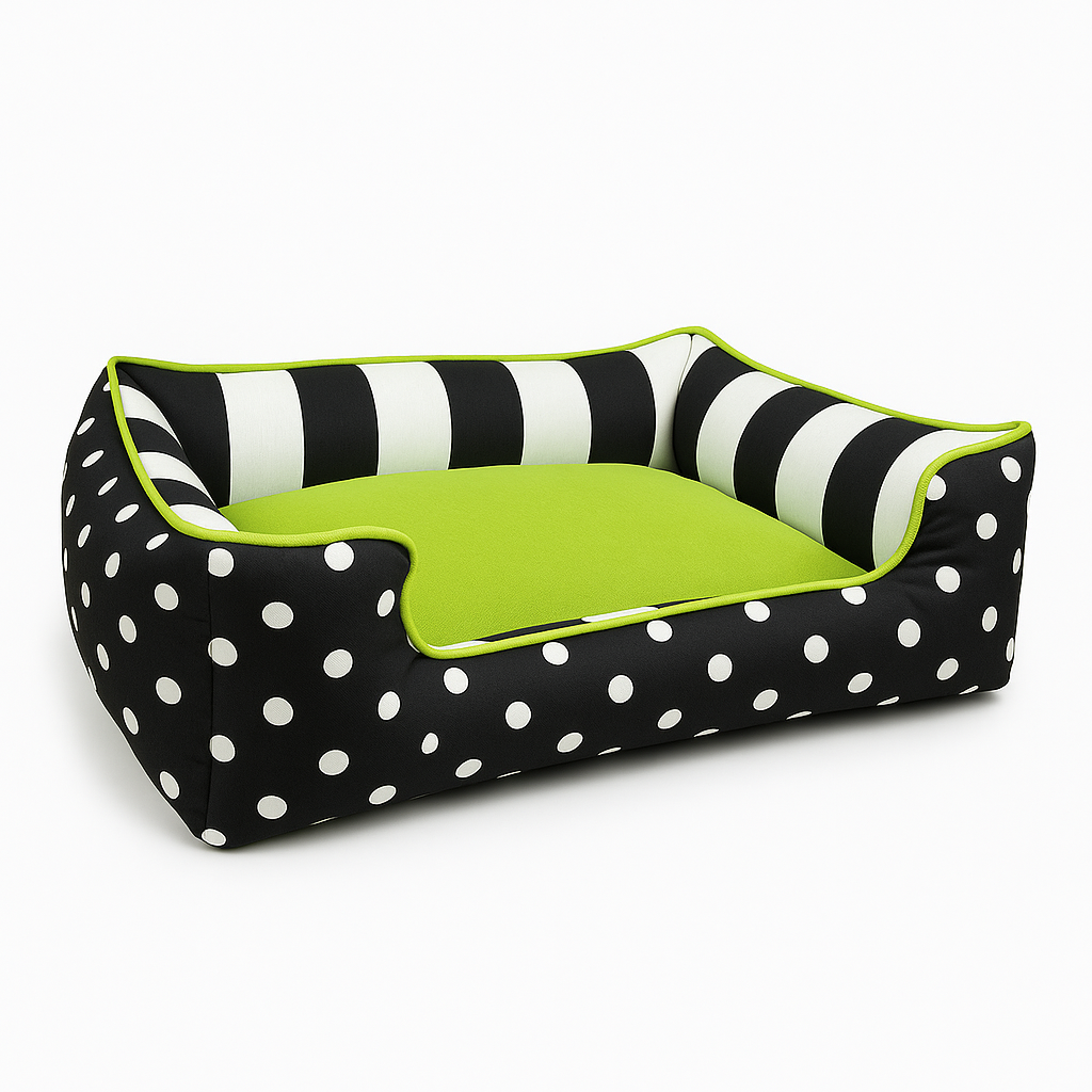 Chartreuse Polka Dot Drifter Dog Bed