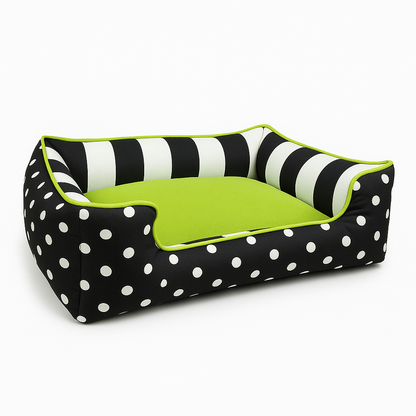 Chartreuse Polka Dot Drifter Dog Bed
