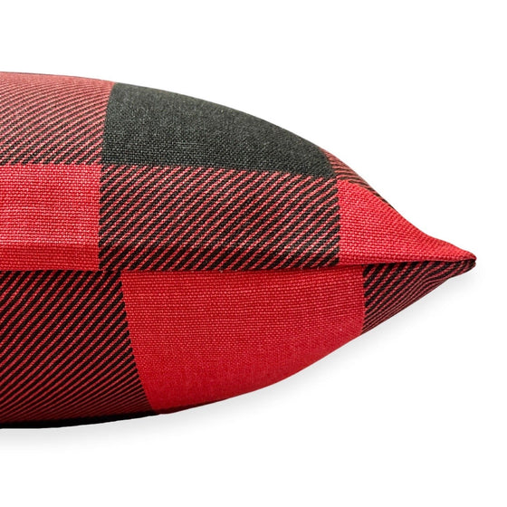 Red & Black Buffalo Check Pillow Bed Lifestyle Preview Image