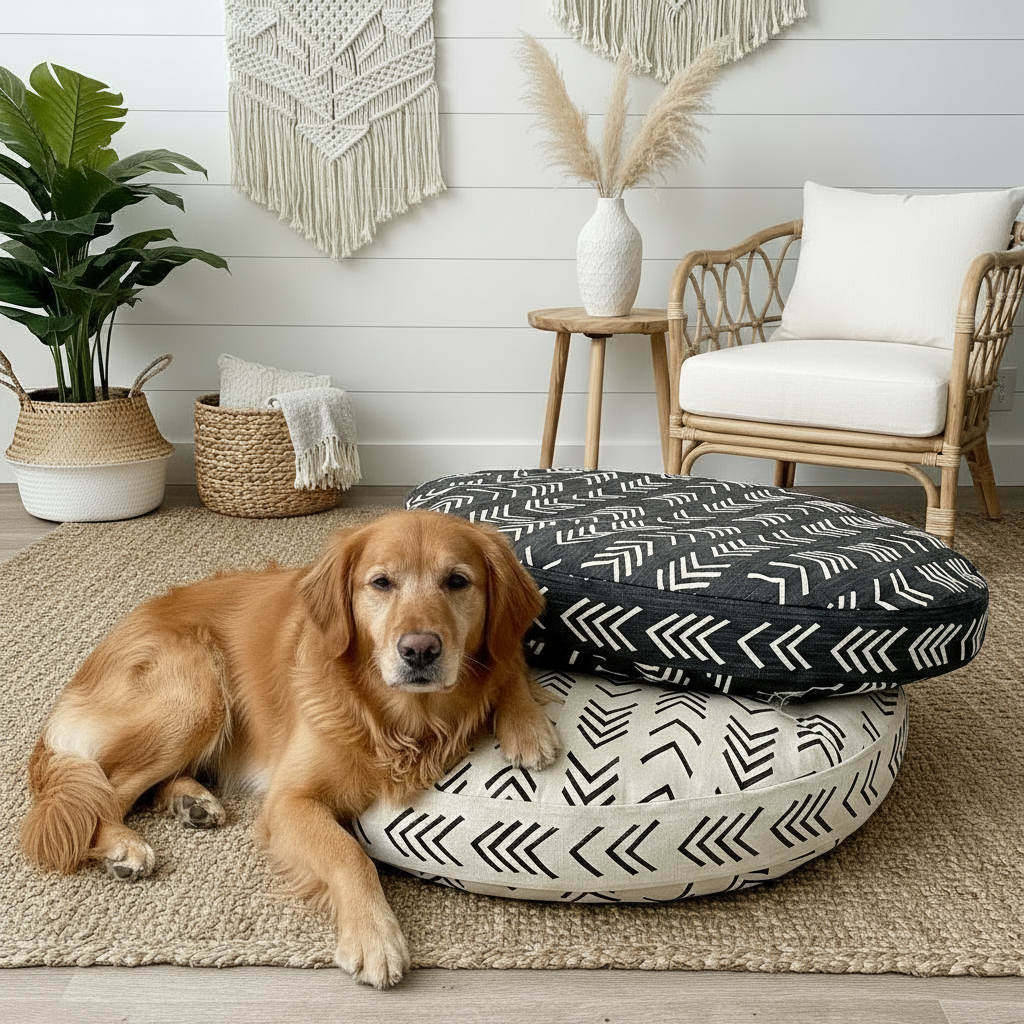 Mud Cloth Round Dog Bed