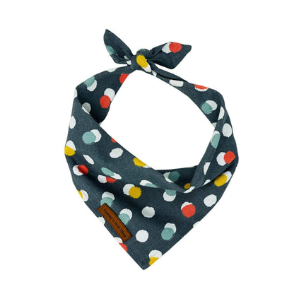 Black polka dot dog bandnan