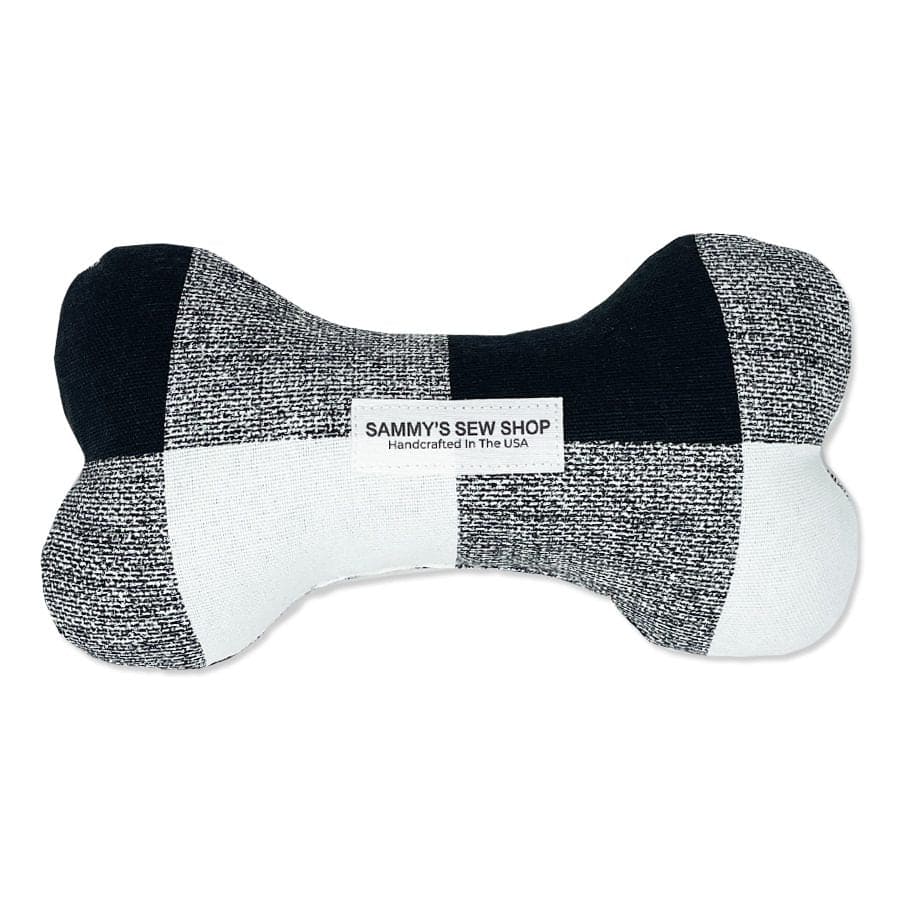 Black and white Squeaky Dog toy