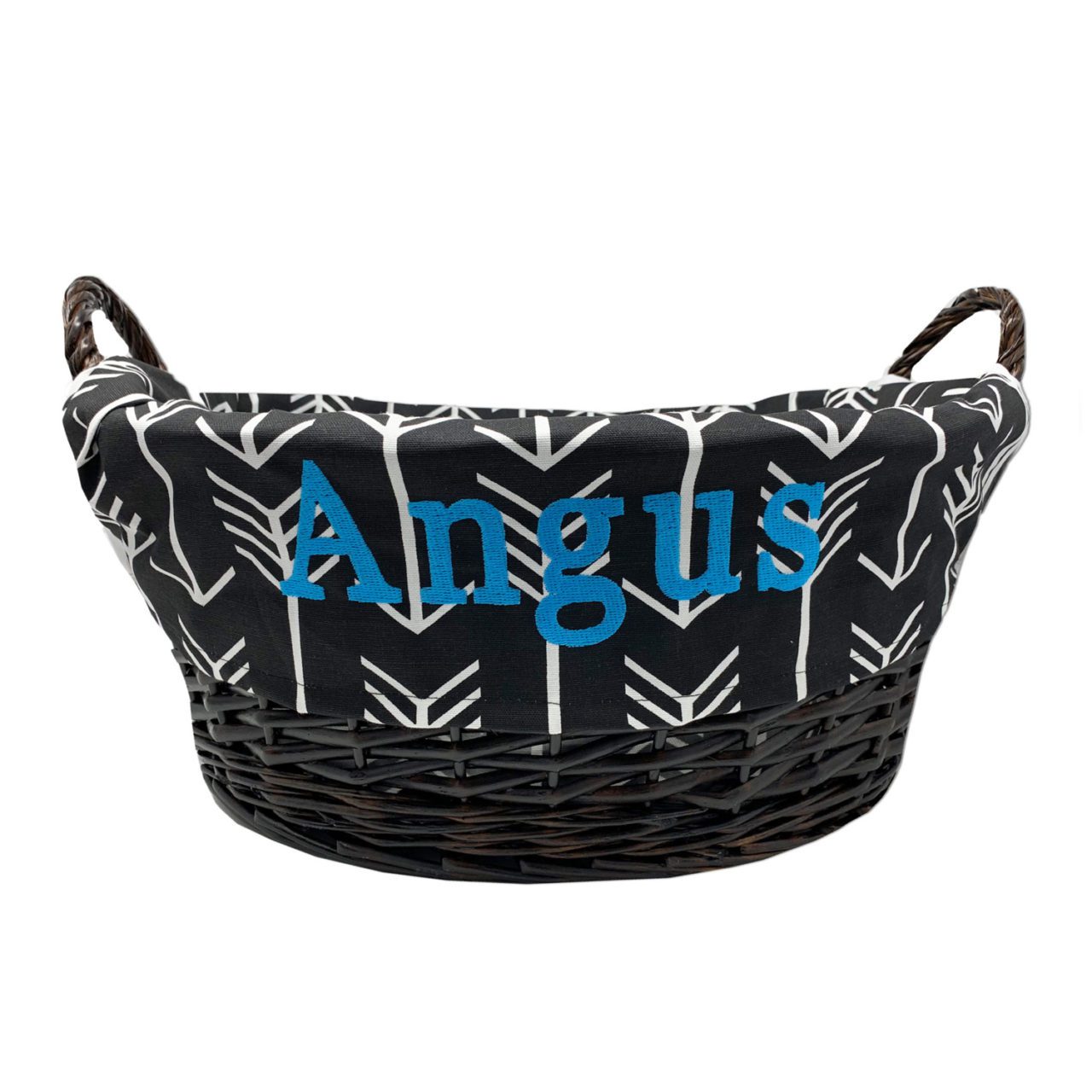 Black and white toy basket