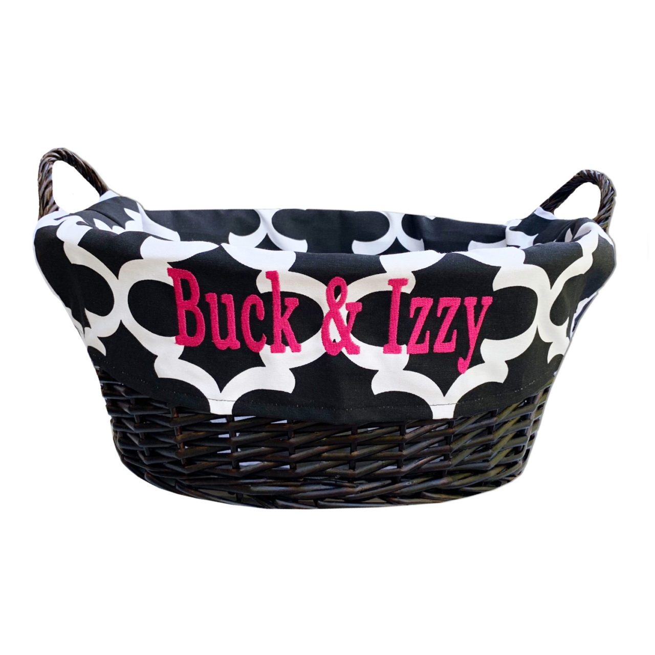 Black and white toy basket