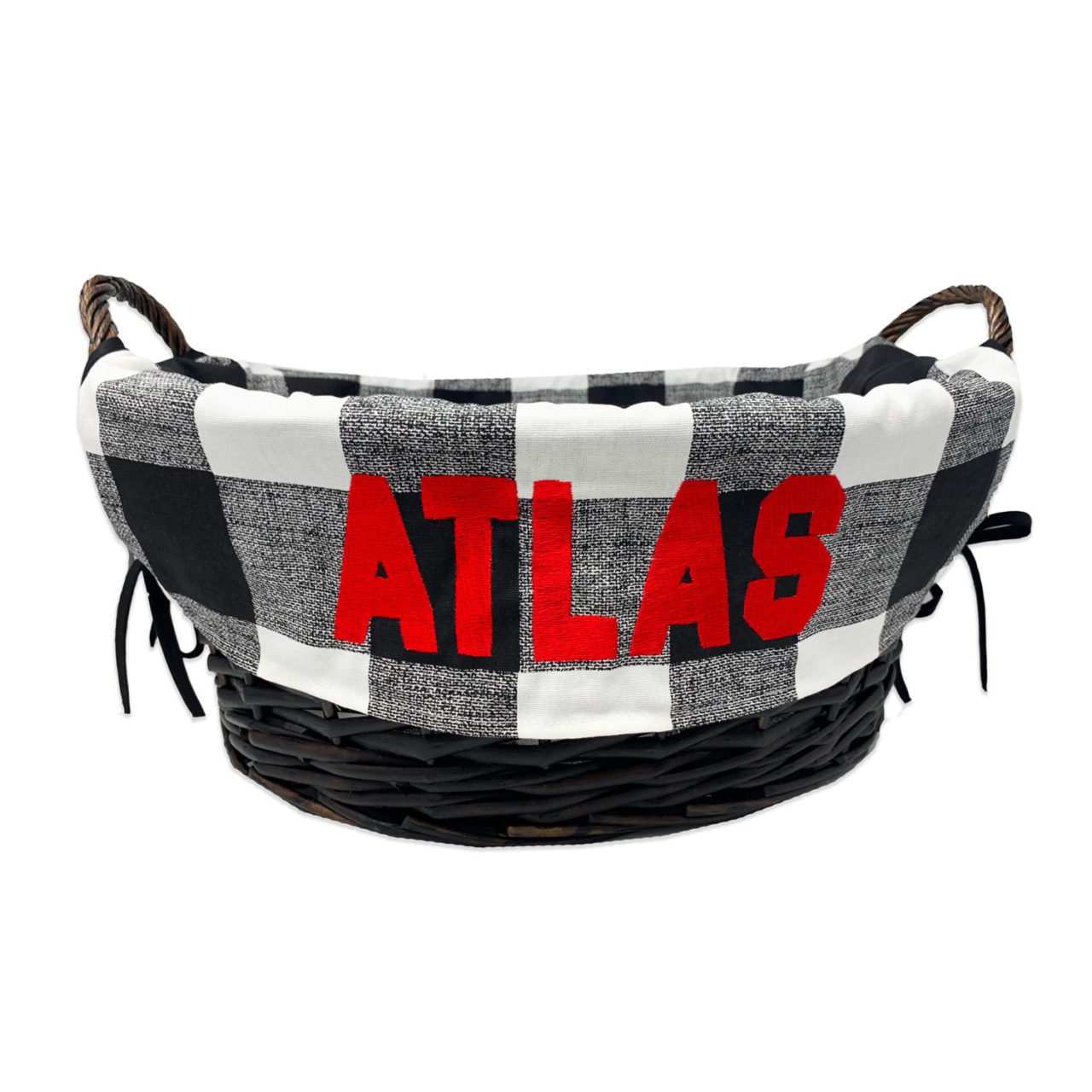 Black check toy basket