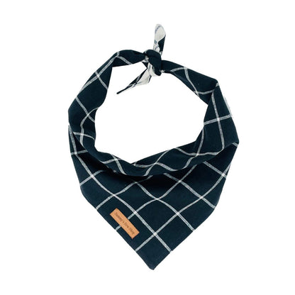 Black check pet bandana