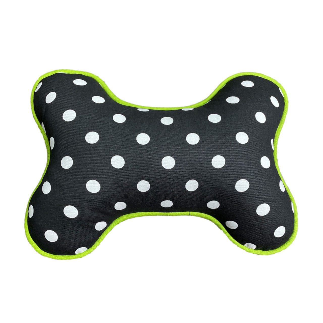 Black and green polka dog dog pillow