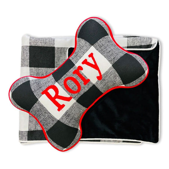 Black Buffalo Check Minky Blanket and Pillow Gift Set Preview Image