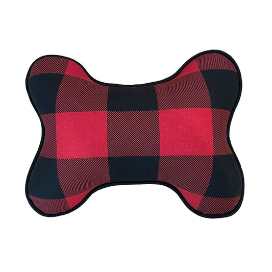 Red check dog pillow