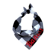 Load image into Gallery viewer, Black check dog bandana