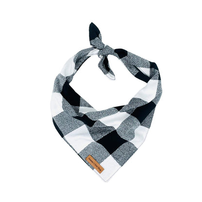 Black check dog bandana