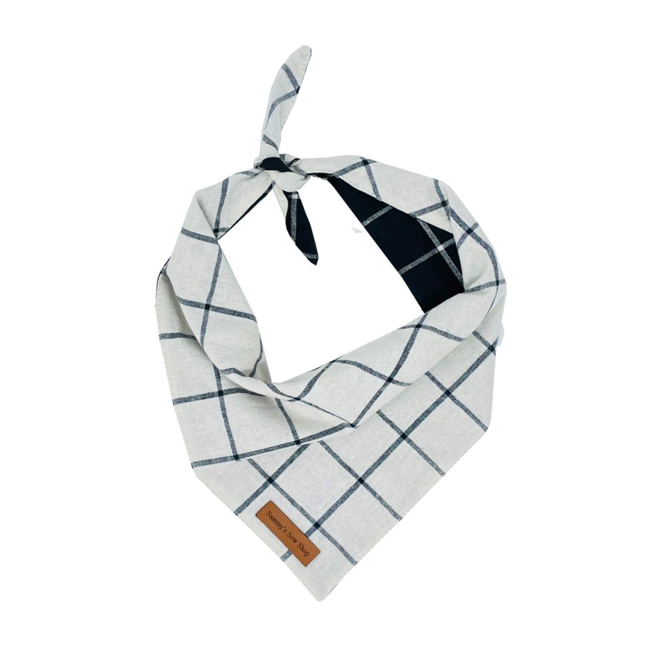 White check pet bandana