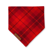 Load image into Gallery viewer, red plaid pet bandana