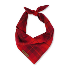 Load image into Gallery viewer, Red plaid pet bandana