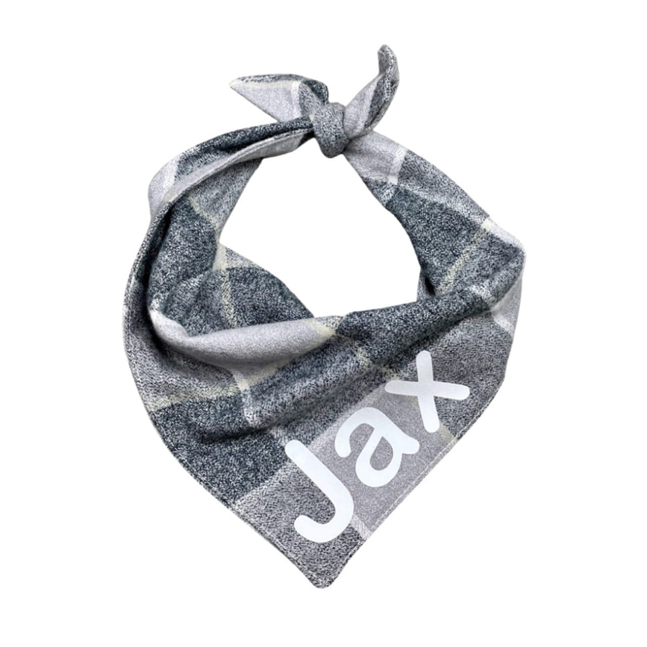 Grey check dog bandana