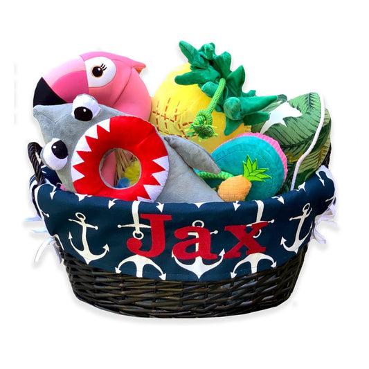 Blue anchor toy basket