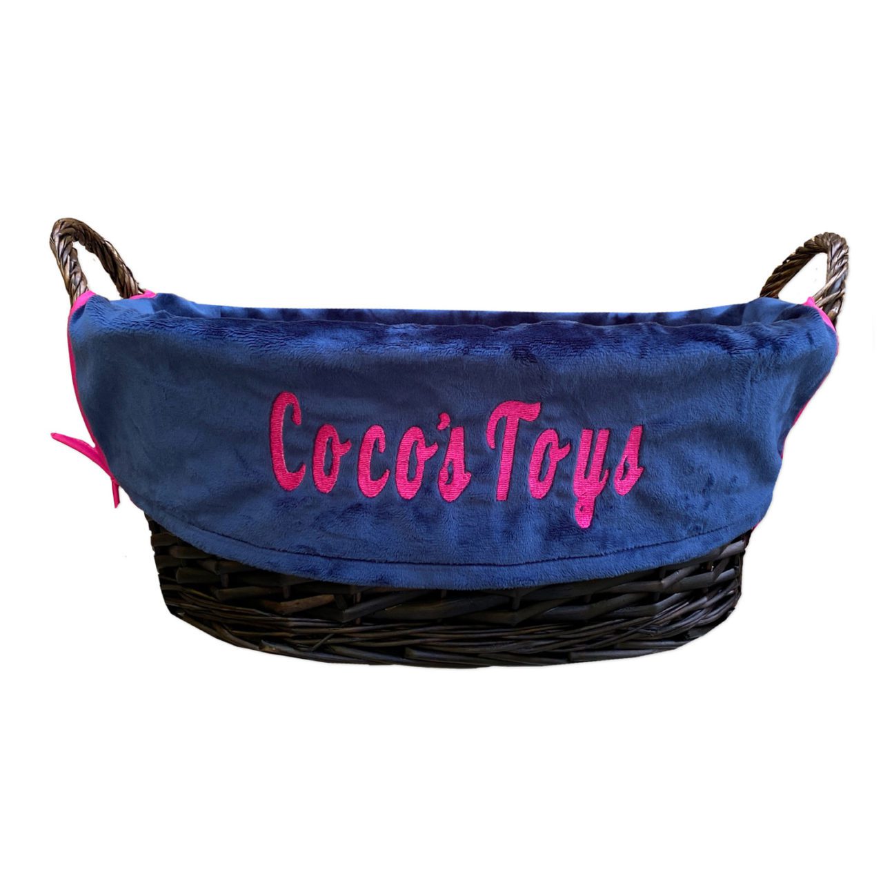 Navy blue minky toy basket