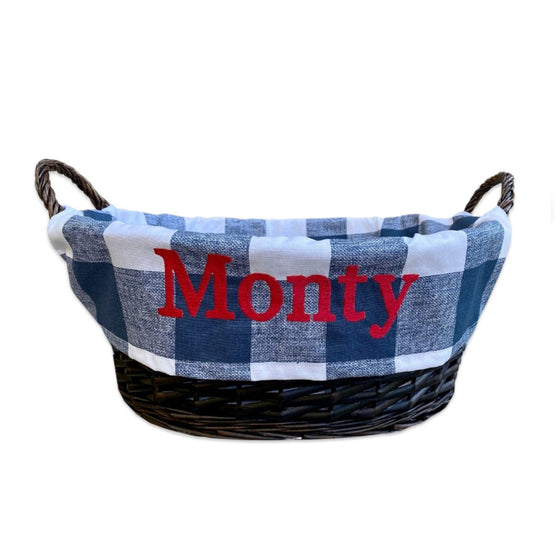 Navy Plaid Toy Basket Preview Image