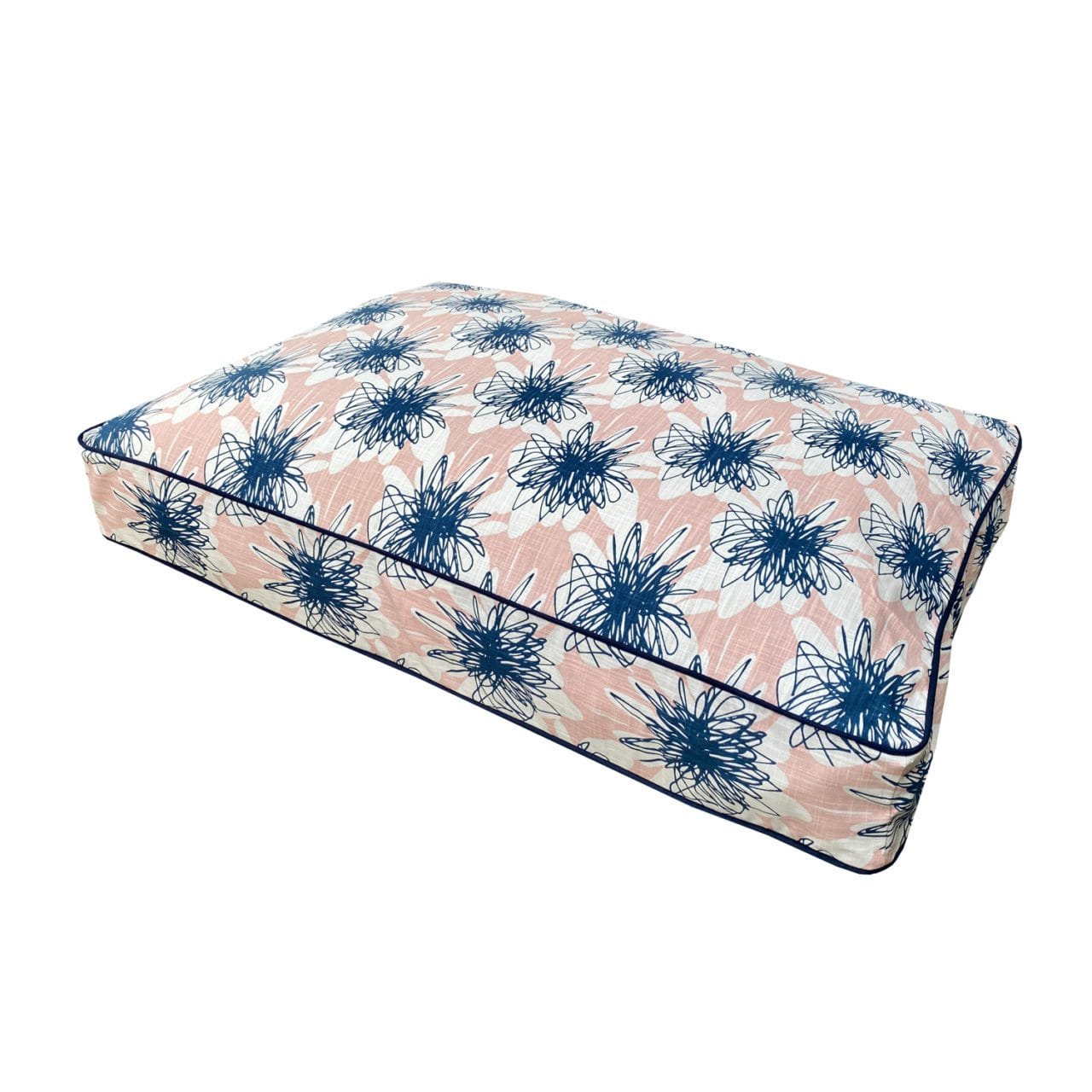 Blue and pink mattress dog bed