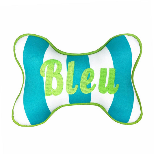 Blue and green dog pillow