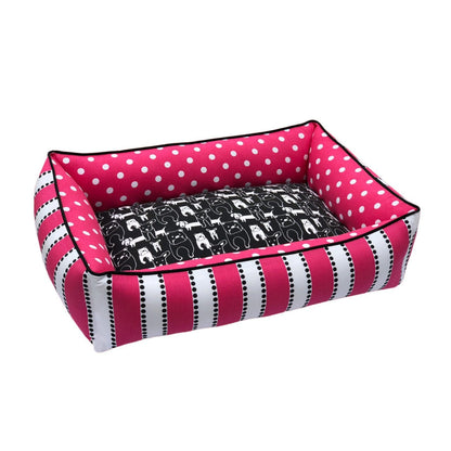 Black and pink dog bed