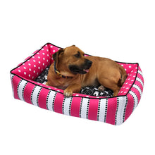 Load image into Gallery viewer, Black and pink dog bed