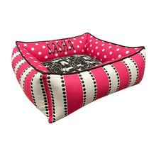 Load image into Gallery viewer, Black and pink dog bed