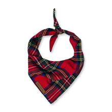 Load image into Gallery viewer, red plaid pet bandana
