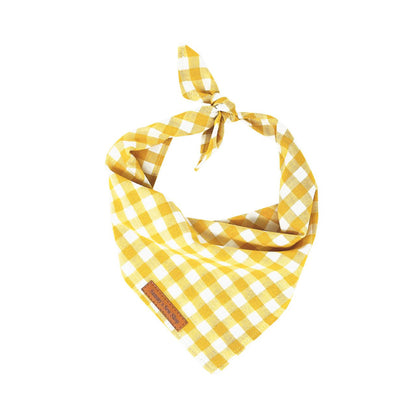 Yellow check bandana