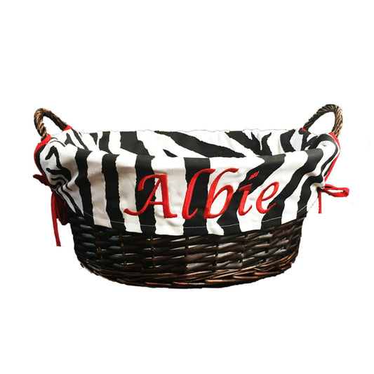 Animal print toy basket