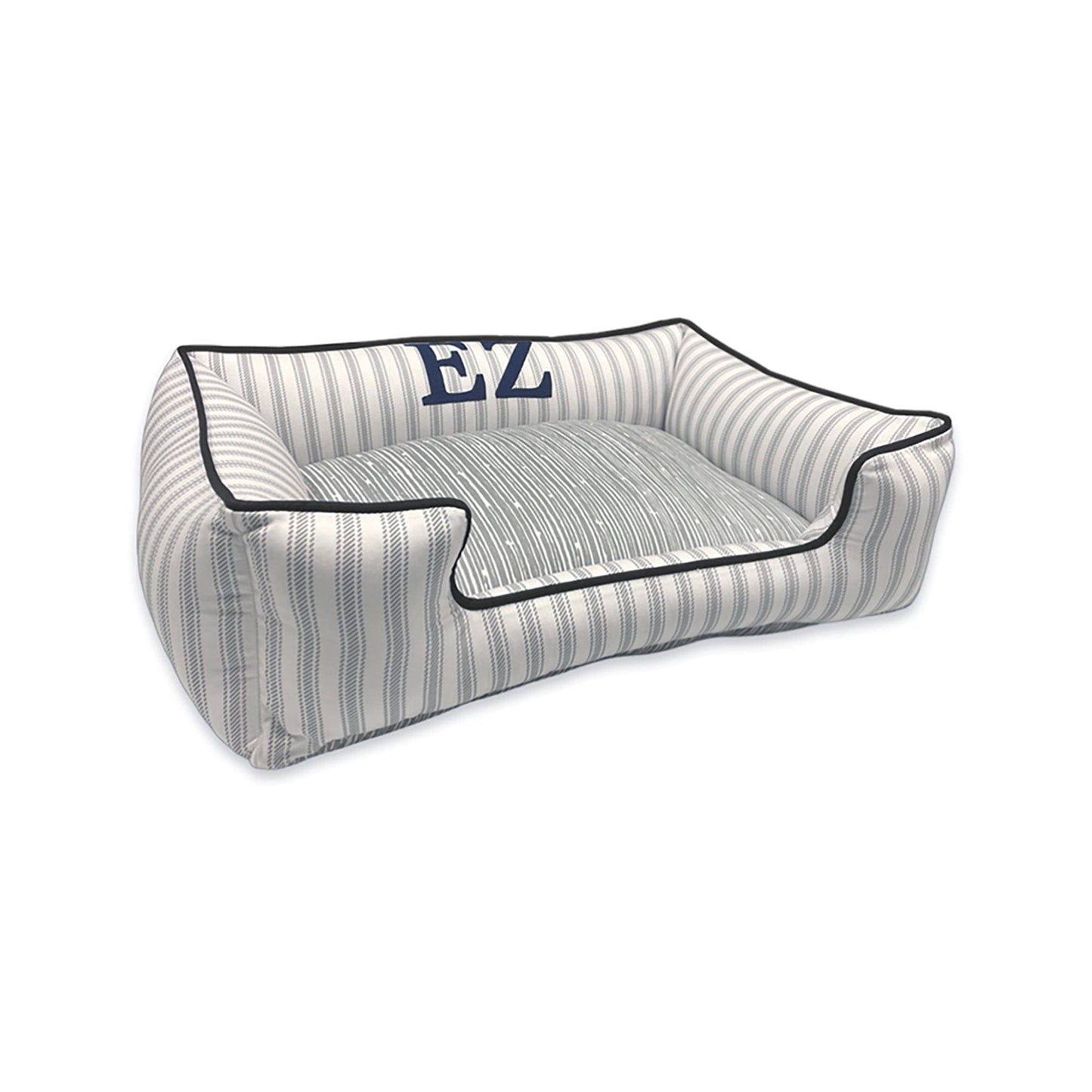 Grey Ticking Stripe Drifter Dog Bed