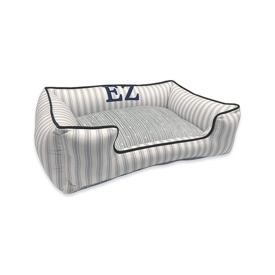 Grey Ticking Stripe Drifter Dog Bed Preview Image